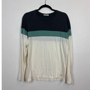 Marine Layer Jacob Pieced Colorblock Modal Blend Crewneck Long Sleeve Medium